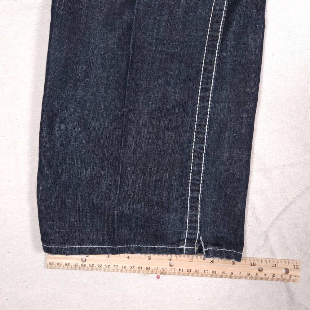Big Star Blue Jeans Mens 38L Pioneer Boot Distressed Arcuates Stitching USA - Picture 8 of 16